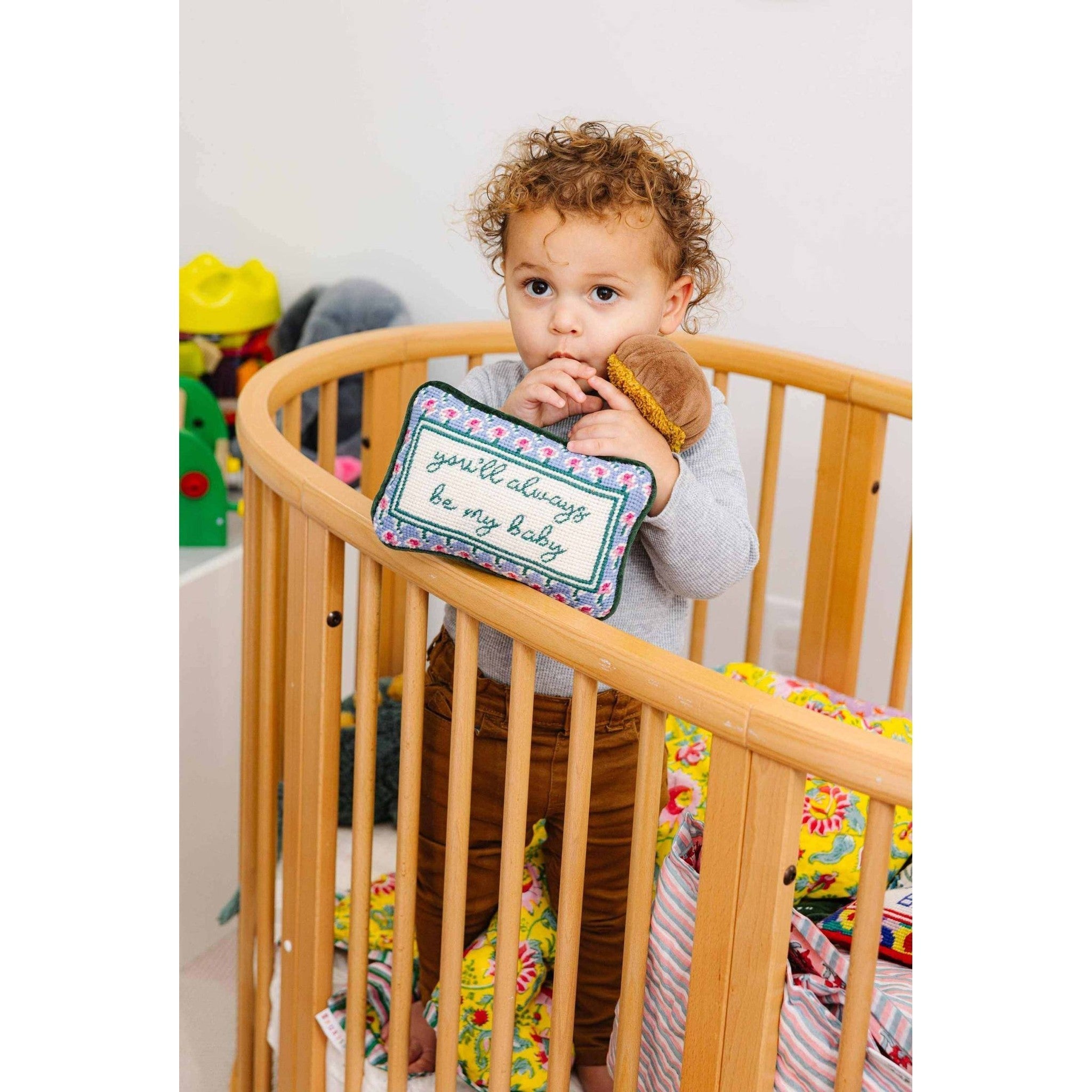 Be My Baby Mini Needlepoint Pillow