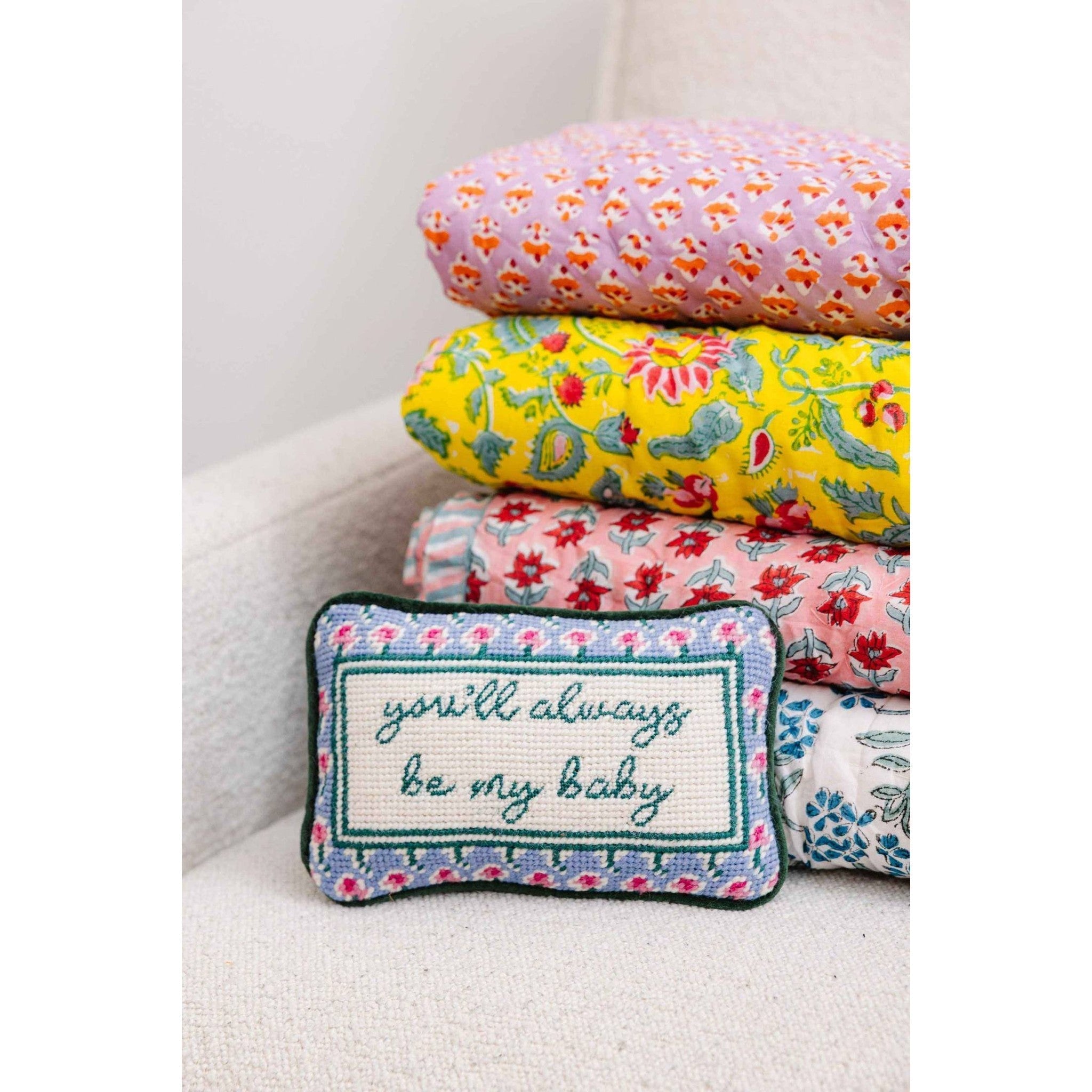 Be My Baby Mini Needlepoint Pillow